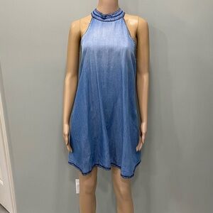 Chelsea & Violet Sleeveless Chambray Halter Dress - Blue denim size small